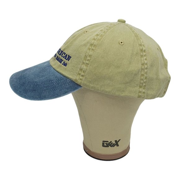 Anvil American Savings Bank Adjustable Cap Trucker Baseball Hat Blue Khaki - Picture 6 of 12